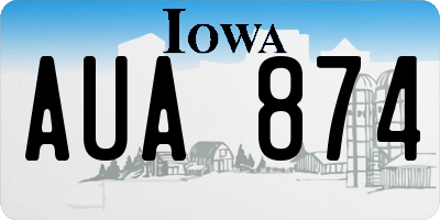 IA license plate AUA874