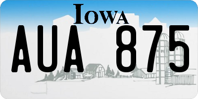 IA license plate AUA875