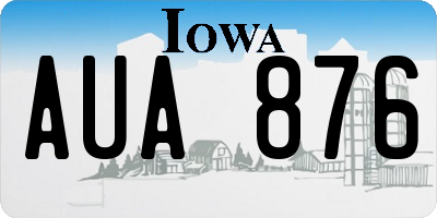 IA license plate AUA876