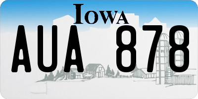 IA license plate AUA878