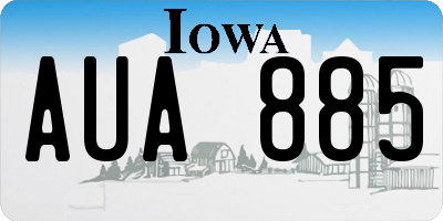 IA license plate AUA885