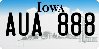 IA license plate AUA888