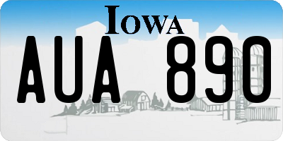 IA license plate AUA890