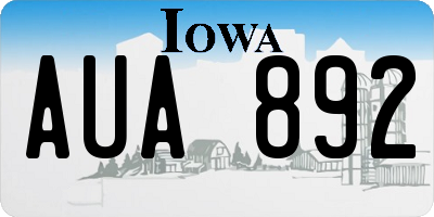 IA license plate AUA892
