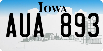 IA license plate AUA893