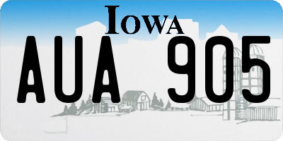 IA license plate AUA905