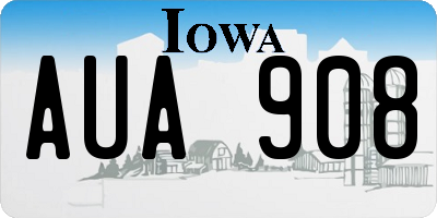 IA license plate AUA908