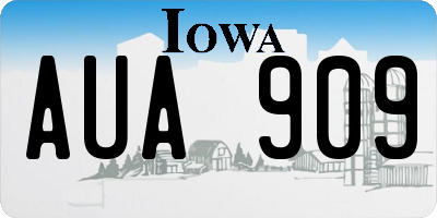 IA license plate AUA909