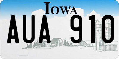 IA license plate AUA910