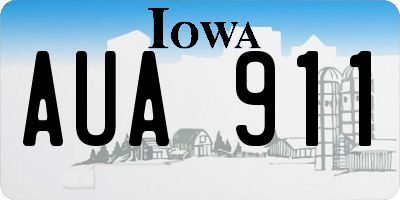 IA license plate AUA911