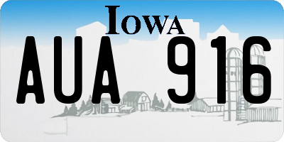IA license plate AUA916