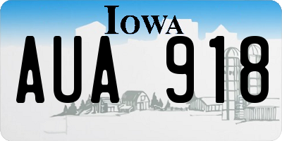 IA license plate AUA918