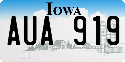 IA license plate AUA919