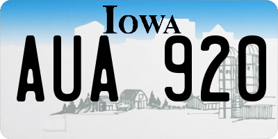 IA license plate AUA920