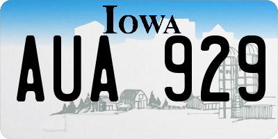 IA license plate AUA929