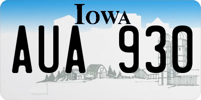 IA license plate AUA930