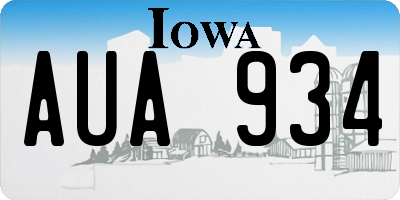 IA license plate AUA934