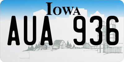 IA license plate AUA936