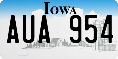 IA license plate AUA954