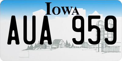 IA license plate AUA959