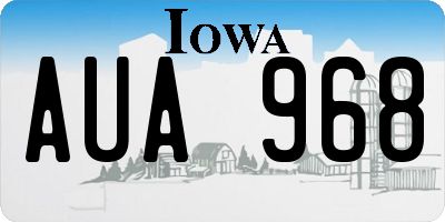 IA license plate AUA968