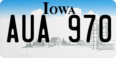 IA license plate AUA970