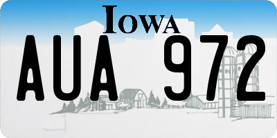 IA license plate AUA972