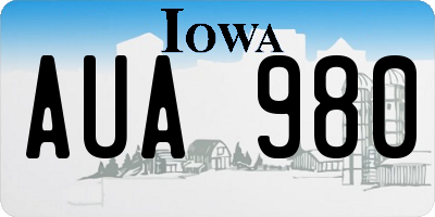 IA license plate AUA980