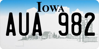 IA license plate AUA982