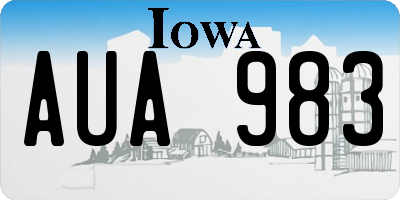 IA license plate AUA983