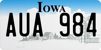 IA license plate AUA984