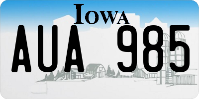 IA license plate AUA985