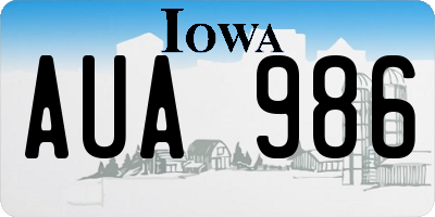 IA license plate AUA986