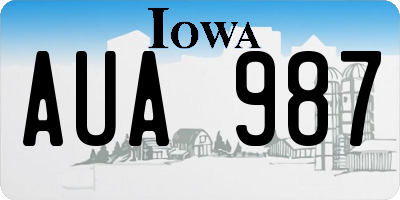 IA license plate AUA987