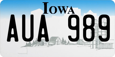 IA license plate AUA989