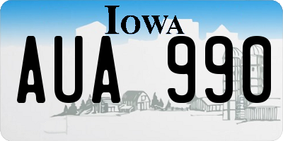 IA license plate AUA990