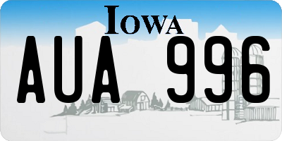 IA license plate AUA996