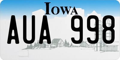 IA license plate AUA998