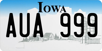 IA license plate AUA999