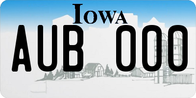 IA license plate AUB000