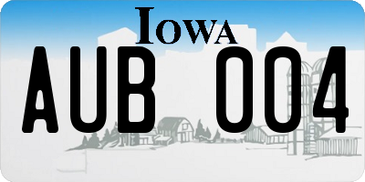 IA license plate AUB004