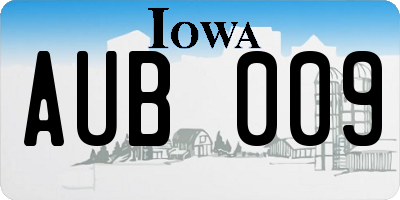 IA license plate AUB009