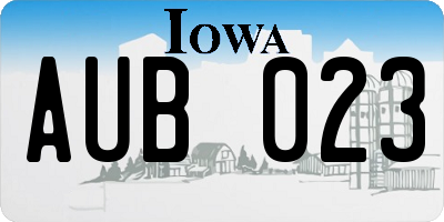 IA license plate AUB023