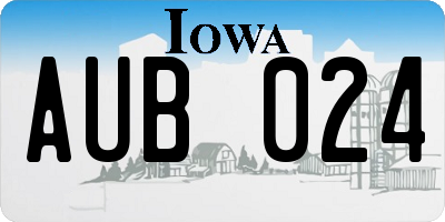 IA license plate AUB024