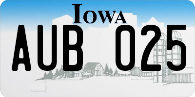 IA license plate AUB025