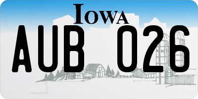 IA license plate AUB026