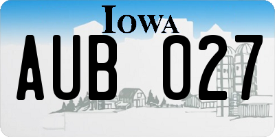 IA license plate AUB027