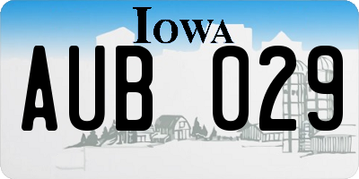 IA license plate AUB029