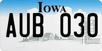 IA license plate AUB030
