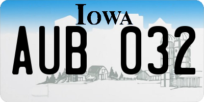 IA license plate AUB032